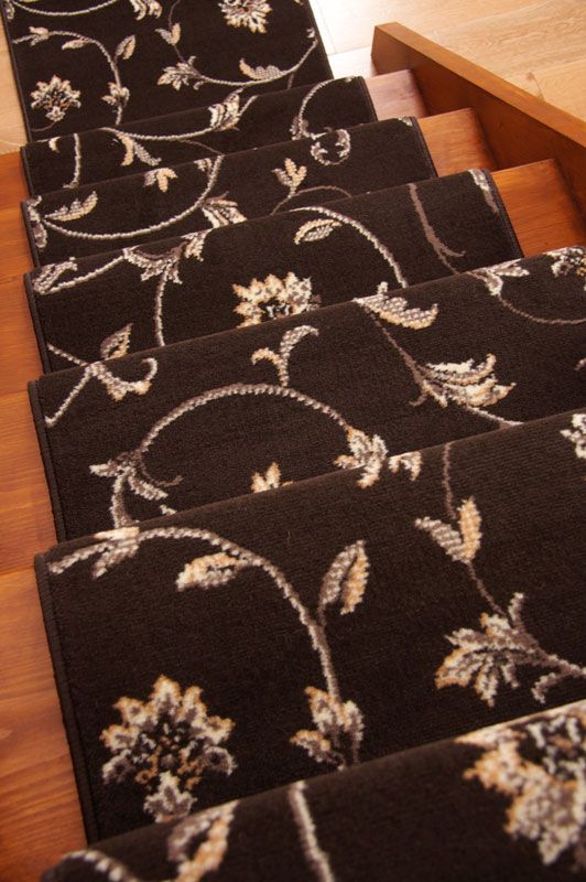 Lima Chocolate Brown Modern Floral Dark Wide Stair Carpet Runner Rug Any Length eBay